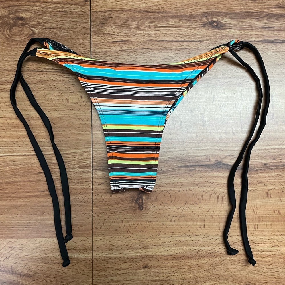 Colorful Striped Brazilian Bikini Bottom